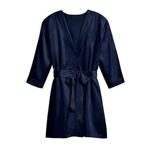 Silky Kimono Robe - Navy Blue 1XL - 2XL (Pack of 1)