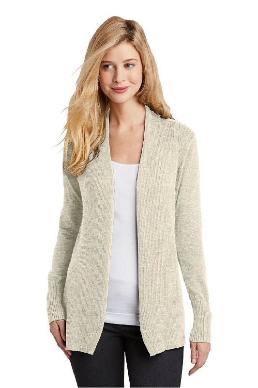 Port Authority Womens Long Sleeve Cardigan Sweater - Biscuit