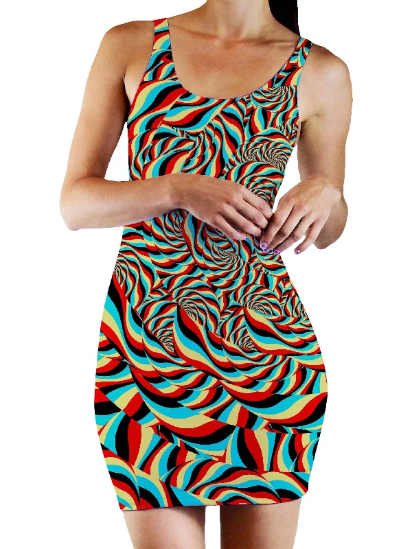 Trippy Swirl Bodycon Mini Dress