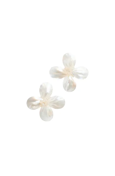 SHASHI Coquina Flower Pearl Earrings