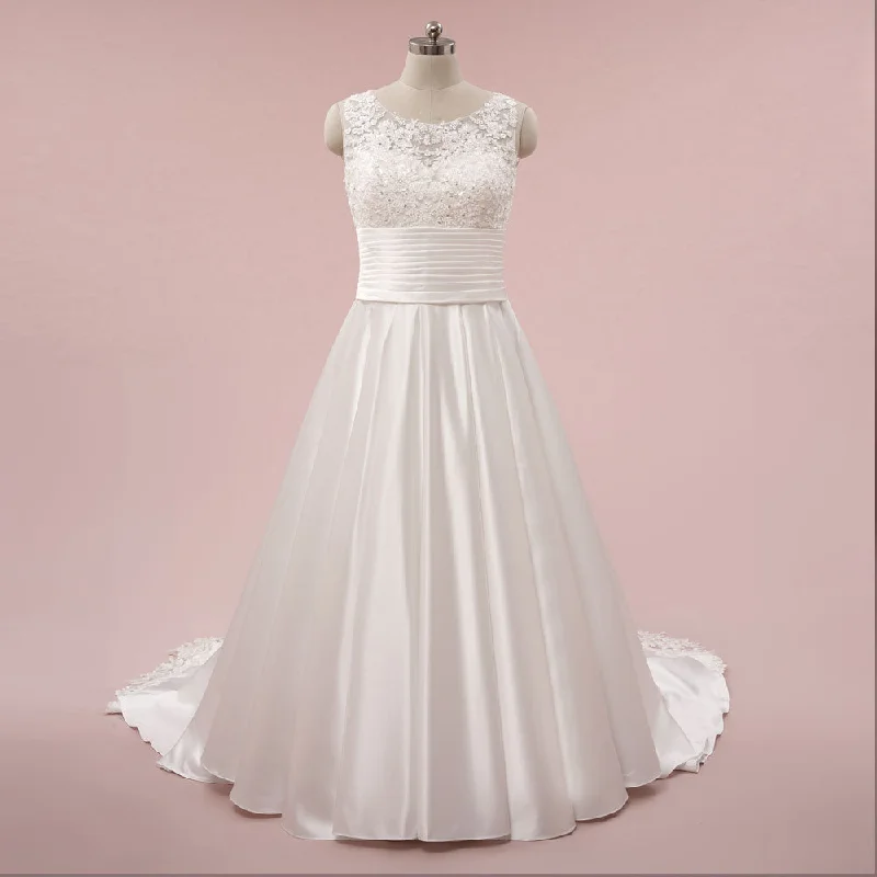 Lace Ball Gown Wedding Dress with Satin Skirt MIRADA