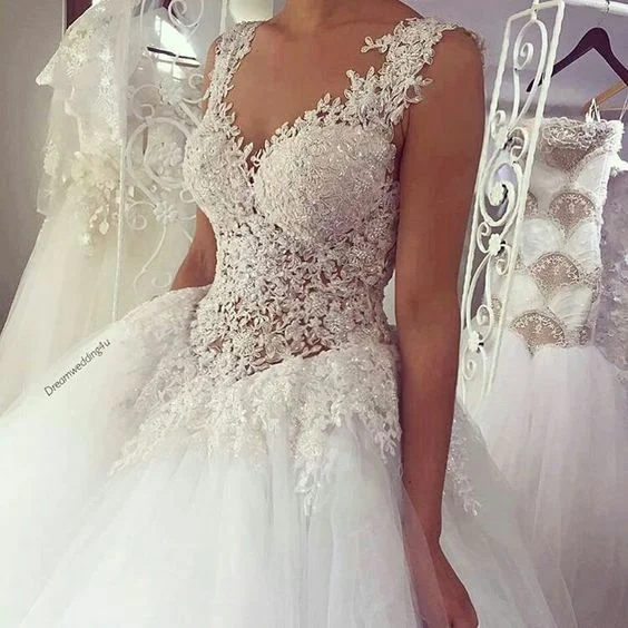 off white wedding dress ball gown boho lace appliqué beaded princess elegant bridal dresses casemento