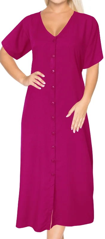 La Leela Hope in Pink Maxi Button Up Coverup Dress