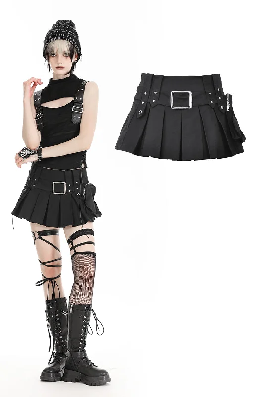 Black spicy girl low-waist ultra-short skirt KW363