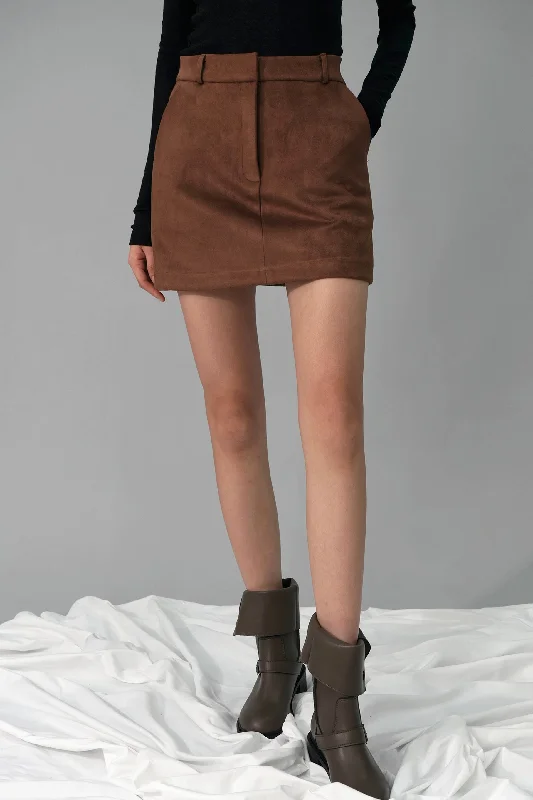 Verna Suede Mini Skirt