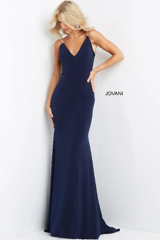 Jovani 07297 Spaghetti Strap Long Formal Gown