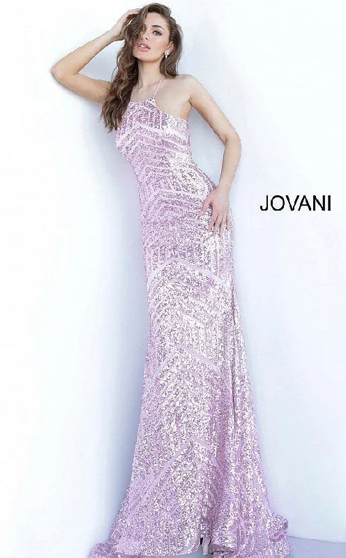 Jovani 4132 Long Formal Halter Prom Gown