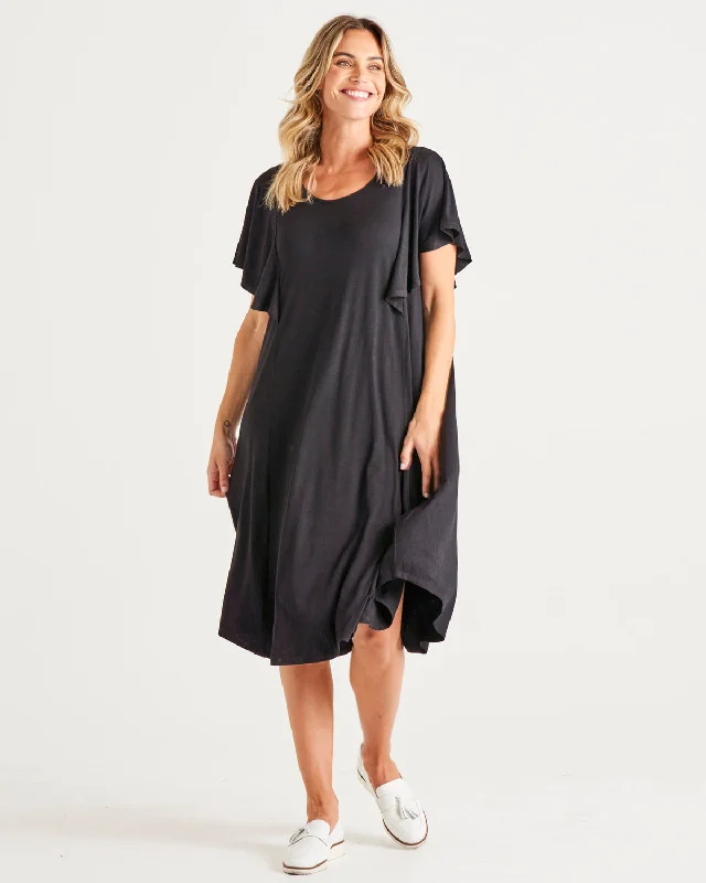 Betty Basics Tahiti Frill Dress Black