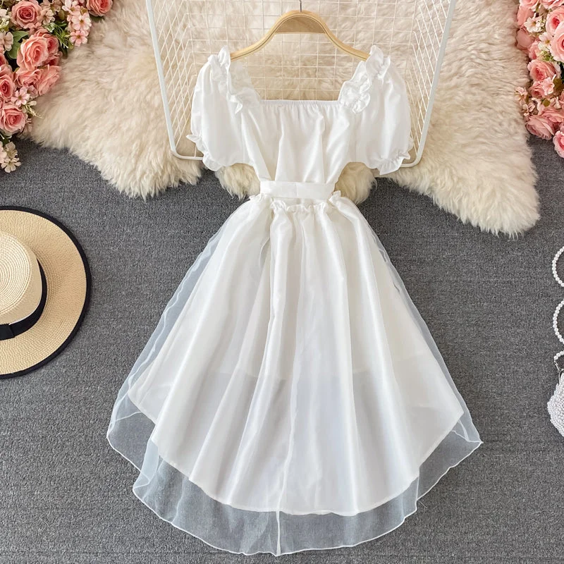 Cute A line high low dress fashion dress  604