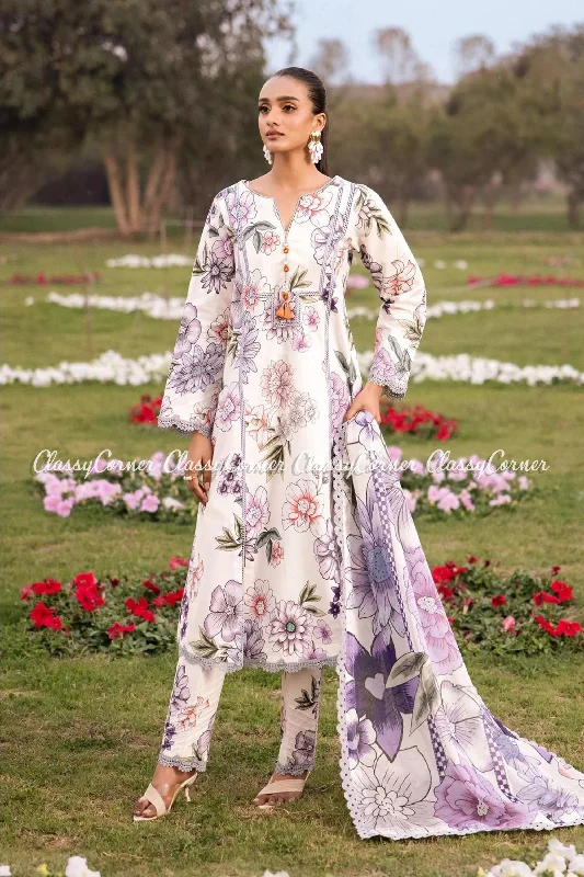 Floral Printed Lawn Salwar Kameez