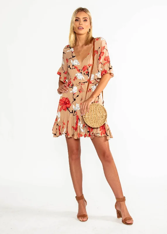 Introducing Me Dress - Mocha Floral