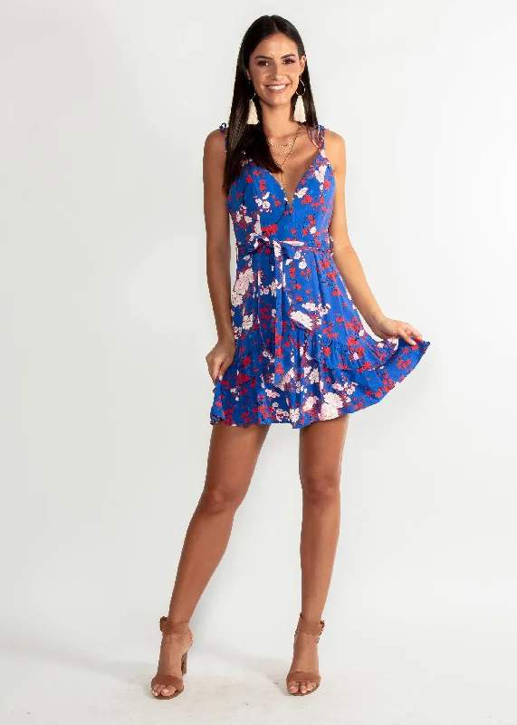 Matilda Swing Dress - Blue Floral