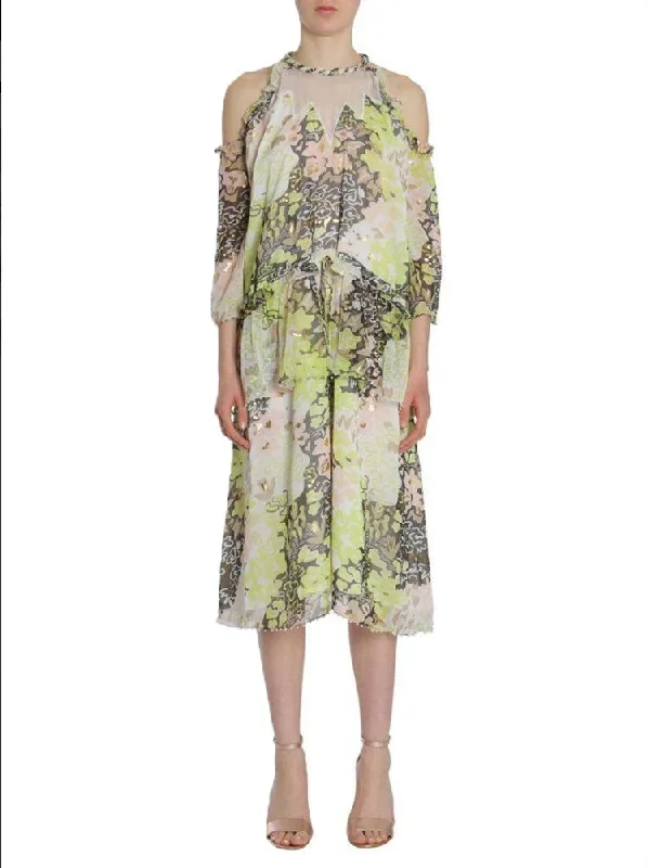 OPENING CEREMONY Women's Acid Green Multicolor Floral Dress Sz 2 $650 NWT