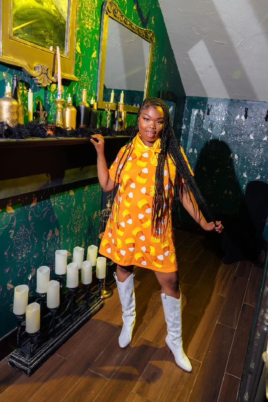 Orange Candy Corn Tee Dress