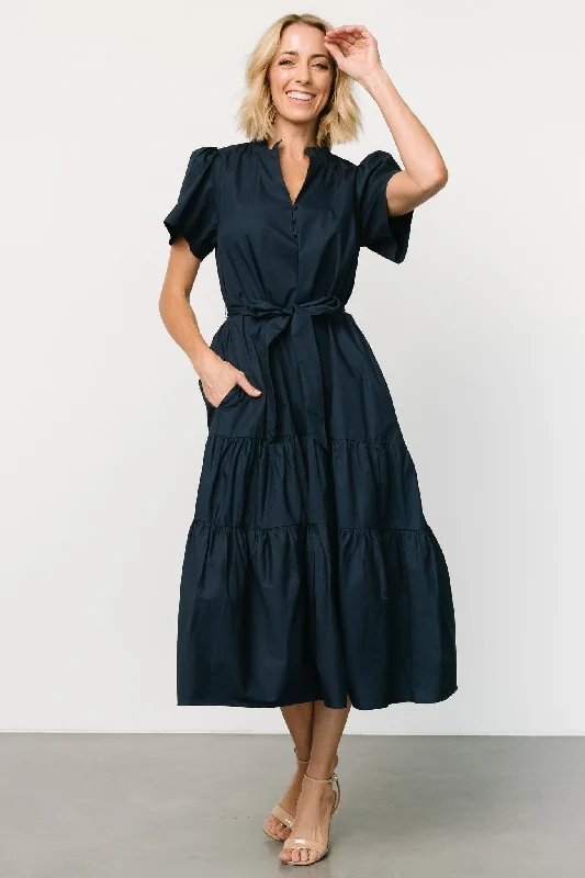 Providence Poplin Dress | Navy