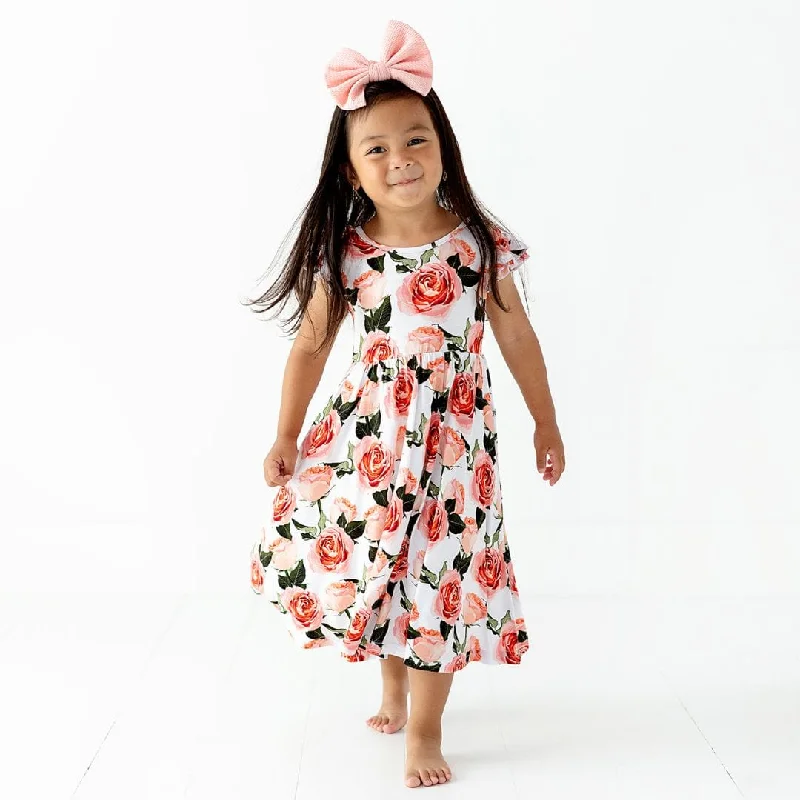 Rosy Cheeks Girls Dress - Cap Sleeve- FINAL SALE