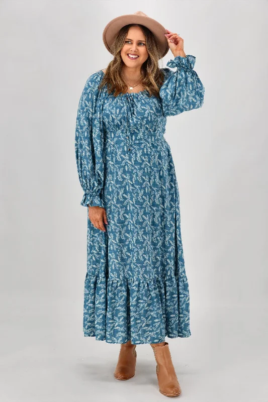 Salty Bright Sara Feather Dress Blue