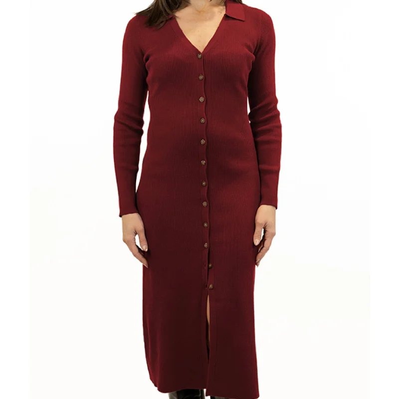 The Normal Brand wine Alyx button dress