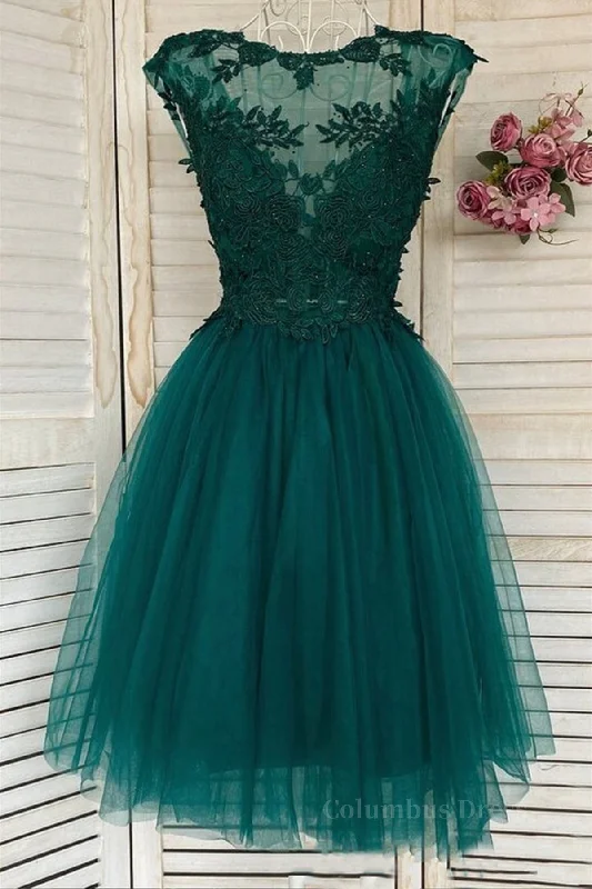 Green Lace Tulle Short Corset Prom Corset Homecoming Dresses, Green Lace Corset Formal Graduation Evening Dresses outfit