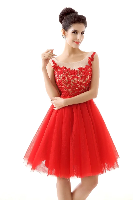 Lace Cute Red Short Corset Homecoming Dresses outfit