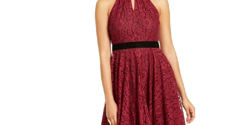 Thalia Sodi Women's Chain Neck Lace Dress Red Size Large