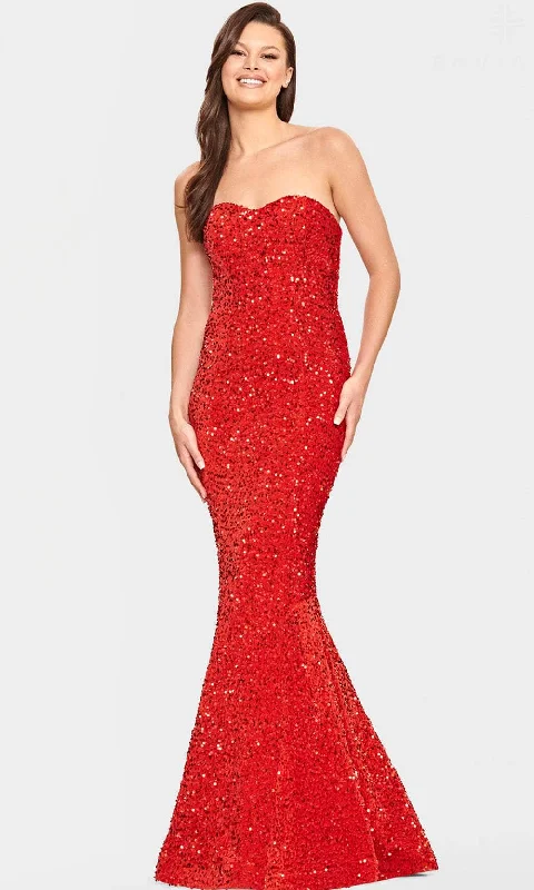 Faviana S10819 - Velvet Sequin Evening Gown