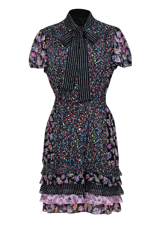 Diane von Furstenberg - Multi-Patterned Shirt Dress w/ Belt Sz 12