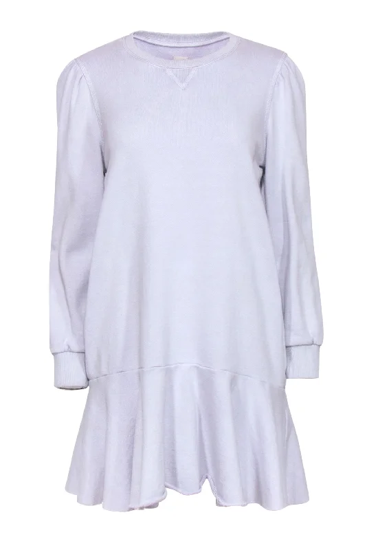 La Vie Rebecca Taylor - Lavender Shift Sweatshirt Dress w/ Ruffled Hem Sz M