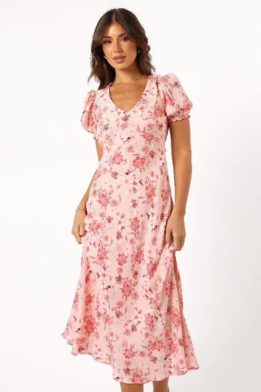 Sandra Midi Dress - Blushed Garden